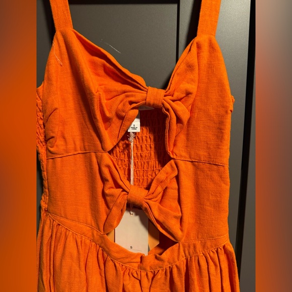 Fe Noel x Target - Double Cut Out Orange Midi Dress Size Small - Picture 6 of 6